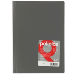 Carpeta 50 fundas Poliplás Folio gris Grafoplás 01460071