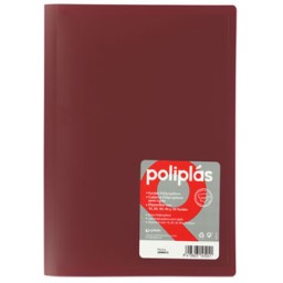 Carpeta 40 fundas Poliplás Folio granate Grafoplás 01440050