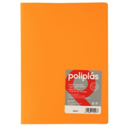 Carpeta 20 fundas Poliplás Folio naranja Grafoplás 01450052