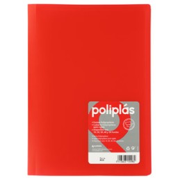 Carpeta 20 fundas Poliplás Folio roja Grafoplás 01450051