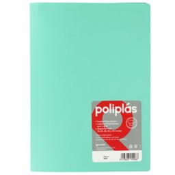 Carpeta 50 fundas Poliplás Folio verde agua Grafoplás 01460026