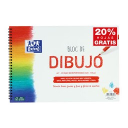 Bloc de dibujo A4+ 20hj sin recuadro sin taladros Oxford 100148232