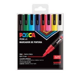 8 marcadores Posca PC3M uniball