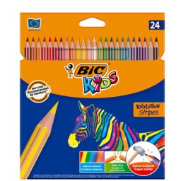 24 lápices de color Evolution Stripes BIC 950522