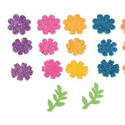 58 flores de EVA adhesivas purpurina Fixo 68002100