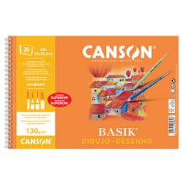 Cuaderno de dibujo espiral A4+ 20HJ con recuadro Basik Canson C200408061