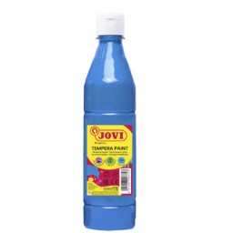 Botella témpera líquida azul cyan 500 ml.  Jovi 50621