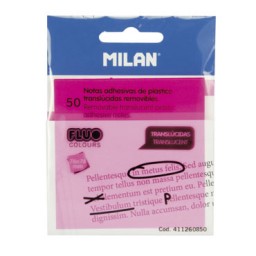 BL50 notas adhesivas plástico rosa 76x76 Milan