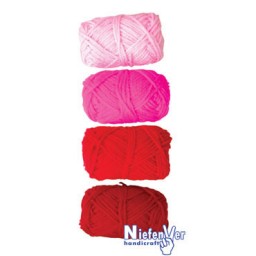 4 ovillos lana tonos rojos Niefenver 1100104