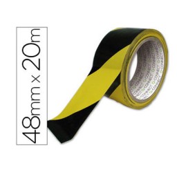 Cinta adhesiva seguridad amarilla/negra 20 m. x 48 mm. Q-Connect 37696