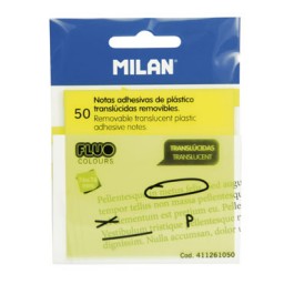 BL50 notas adhesivas plástico amarillo 76x76 Milan